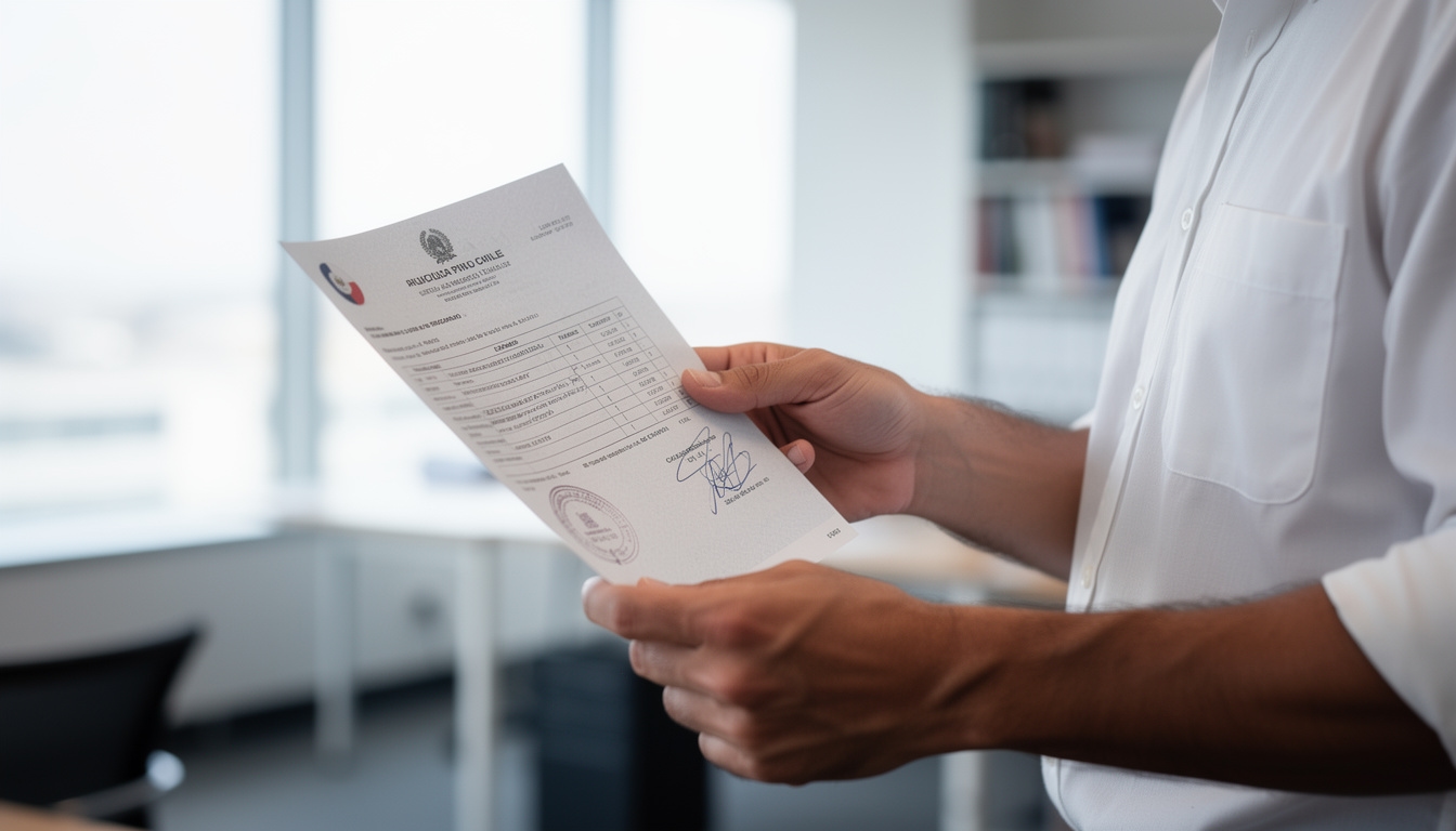 Carpeta con documentación del ISP y resolución sanitaria sobre escritorio de madera